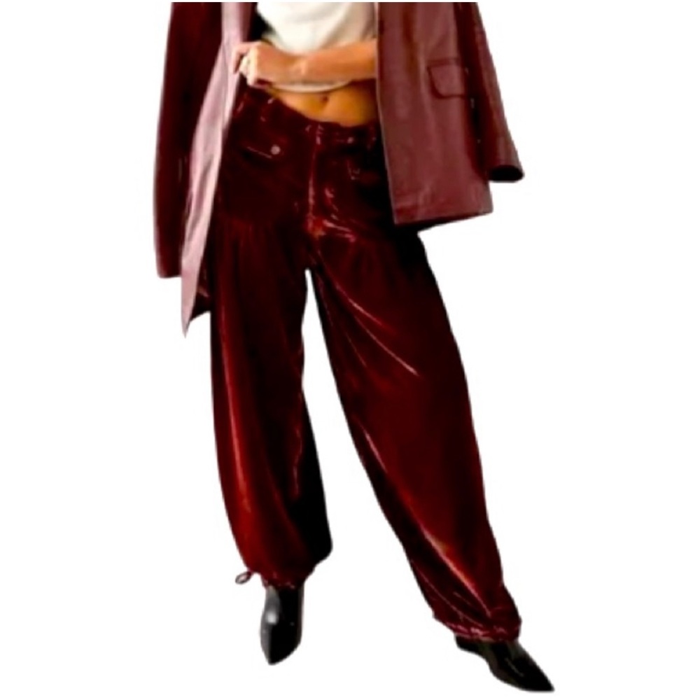 Free People We The Free Lotus Baggy Velvet Jogger Pants